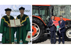 モンゴル国立農業大学から吉田至夫在新潟モンゴル国名誉領事に「名誉教授」の称号を授与