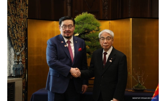 G.Zandanshatar, the Chairman of the State Great Hural of Mongolia and H.Otsuji, the President of the House of Councillors of the National Diet of Japan held official talks